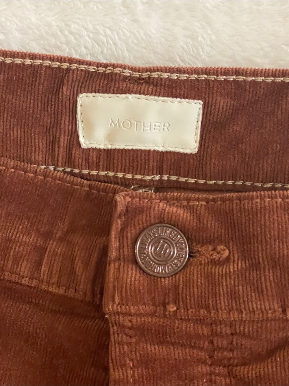 MOTHER THE TOMCAT ANKLE Corduroy Pants size: 32 burnt orange color - Picture 9 of 16